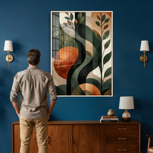 Abstract Green Flowers Wall Art Canvas Print