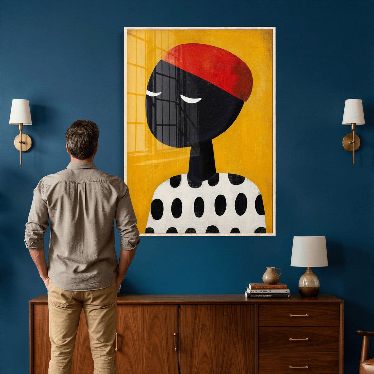 Abstract Portrait Wall Art Canvas Print, Framed Modern