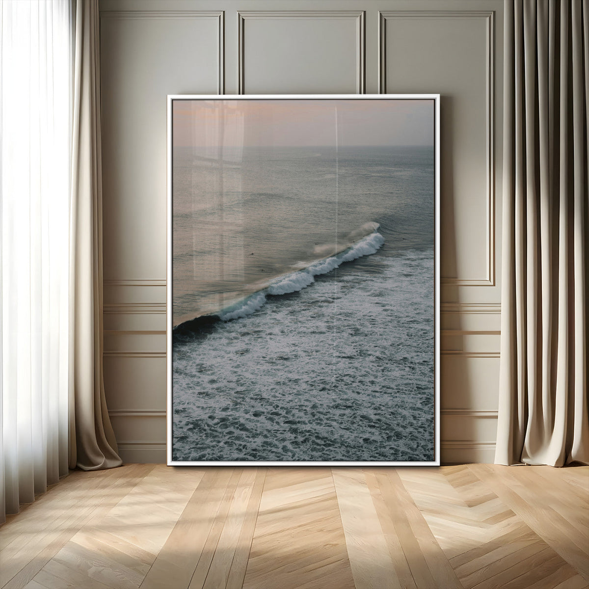 Ocean Waves Wall Art Canvas Print – Framed Coastal Serenity