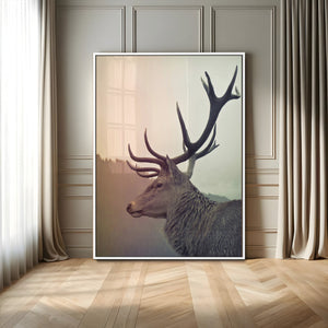 Deer Canvas Wall Art Print – Framed Woodland Animal Rustic