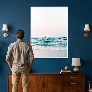 Minimal Ocean Wave Wall Art Canvas Print – Coastal Seascape