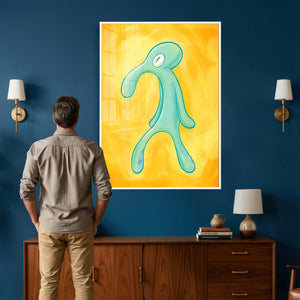 Squidward Tentacles Wall Art Canvas Print – Bold and Brash