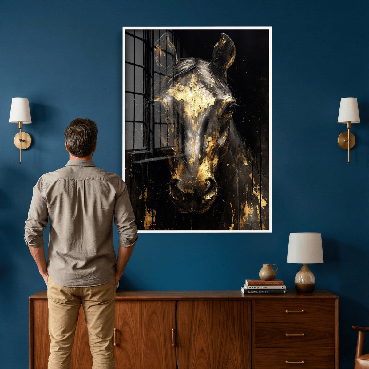 Abstract Horse Wall Art Canvas Print – Painting Style
