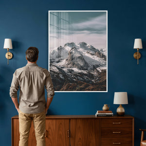 Alpine Mountain Landscape Wall Art Canvas Print, Snowy Peak