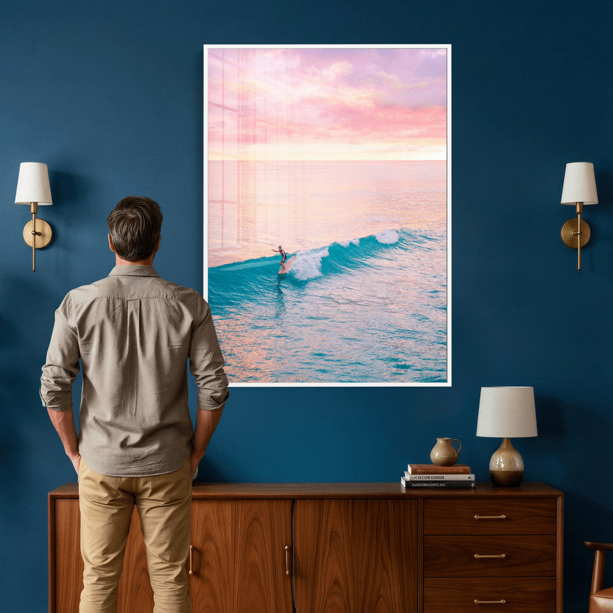 Sunset Surf Wall Art Canvas Print – Coastal Ocean