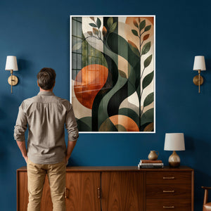 Abstract Green Flowers Wall Art Canvas Print
