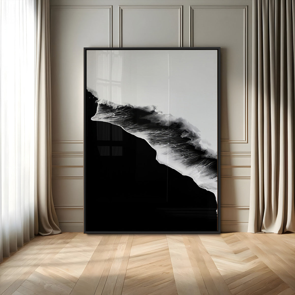 Ocean Wave Wall Art Canvas Print – Framed Abstract