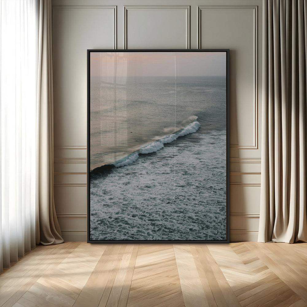 Ocean Waves Wall Art Canvas Print – Framed Coastal Serenity