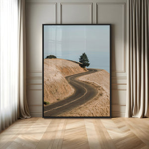 Winding Road Wall Art – Framed Scenic Landscape Canvas