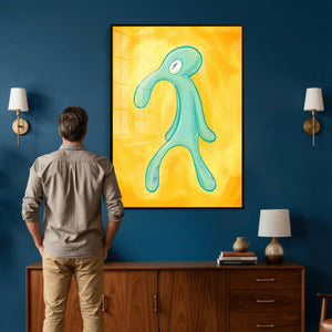 Squidward Tentacles Wall Art Canvas Print – Bold and Brash