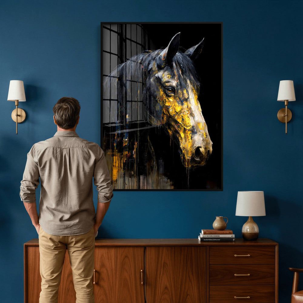 Abstract Horse Wall Art Canvas Print – Painting Style