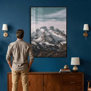 Alpine Mountain Landscape Wall Art Canvas Print, Snowy Peak