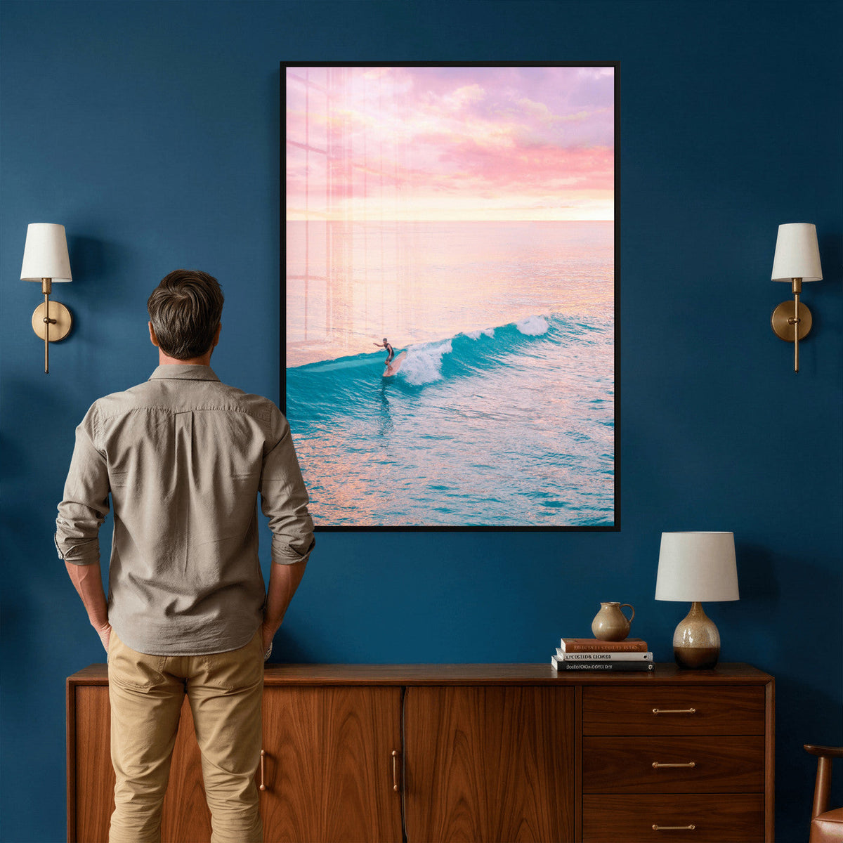 Sunset Surf Wall Art Canvas Print – Coastal Ocean