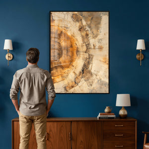 Abstract Wood Ring Wall Art Canvas Print – Natural Tree Ring