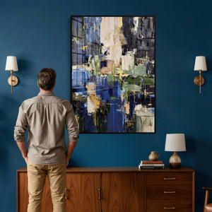 Abstract Dark Blue Wall Art Canvas Print