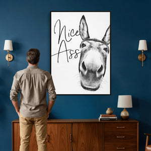 Nice Ass Funny Canvas Wall Art for Bathroom Wall Decor Cute