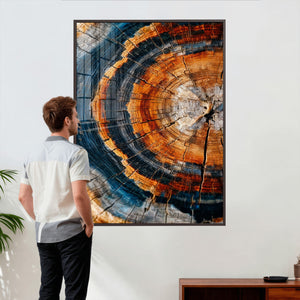 Abstract Wood Grain Canvas Print, Tree Ring Pattern Wall