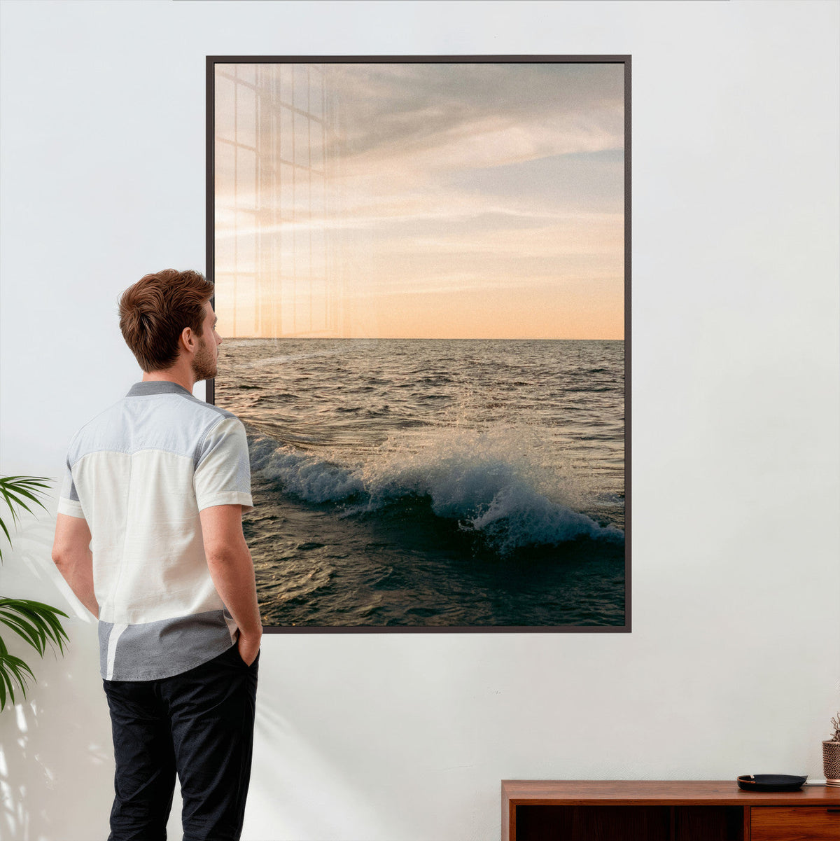 Ocean Wave Wall Art Canvas Print, Calm Coastal Nature