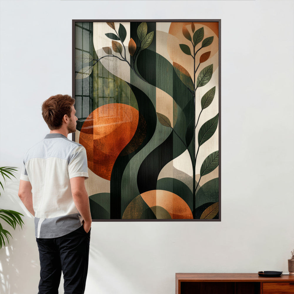 Abstract Green Flowers Wall Art Canvas Print