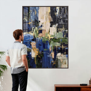 Abstract Dark Blue Wall Art Canvas Print
