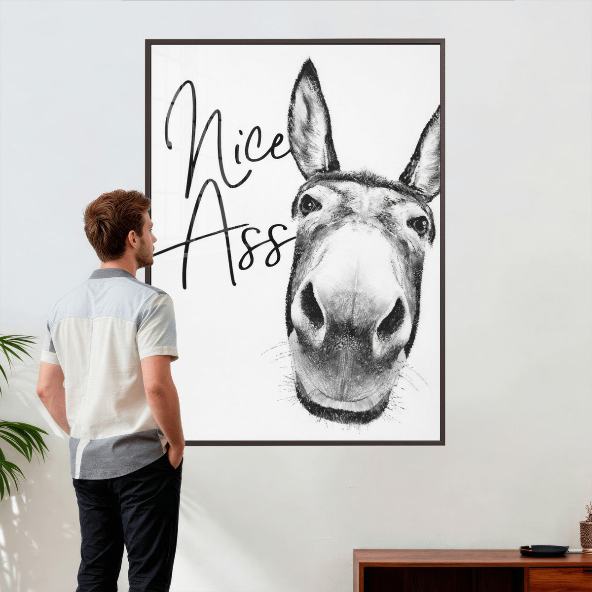Nice Ass Funny Canvas Wall Art for Bathroom Wall Decor Cute