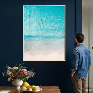 Aerial Turquoise Beach Wall Art Canvas Print – Minimal
