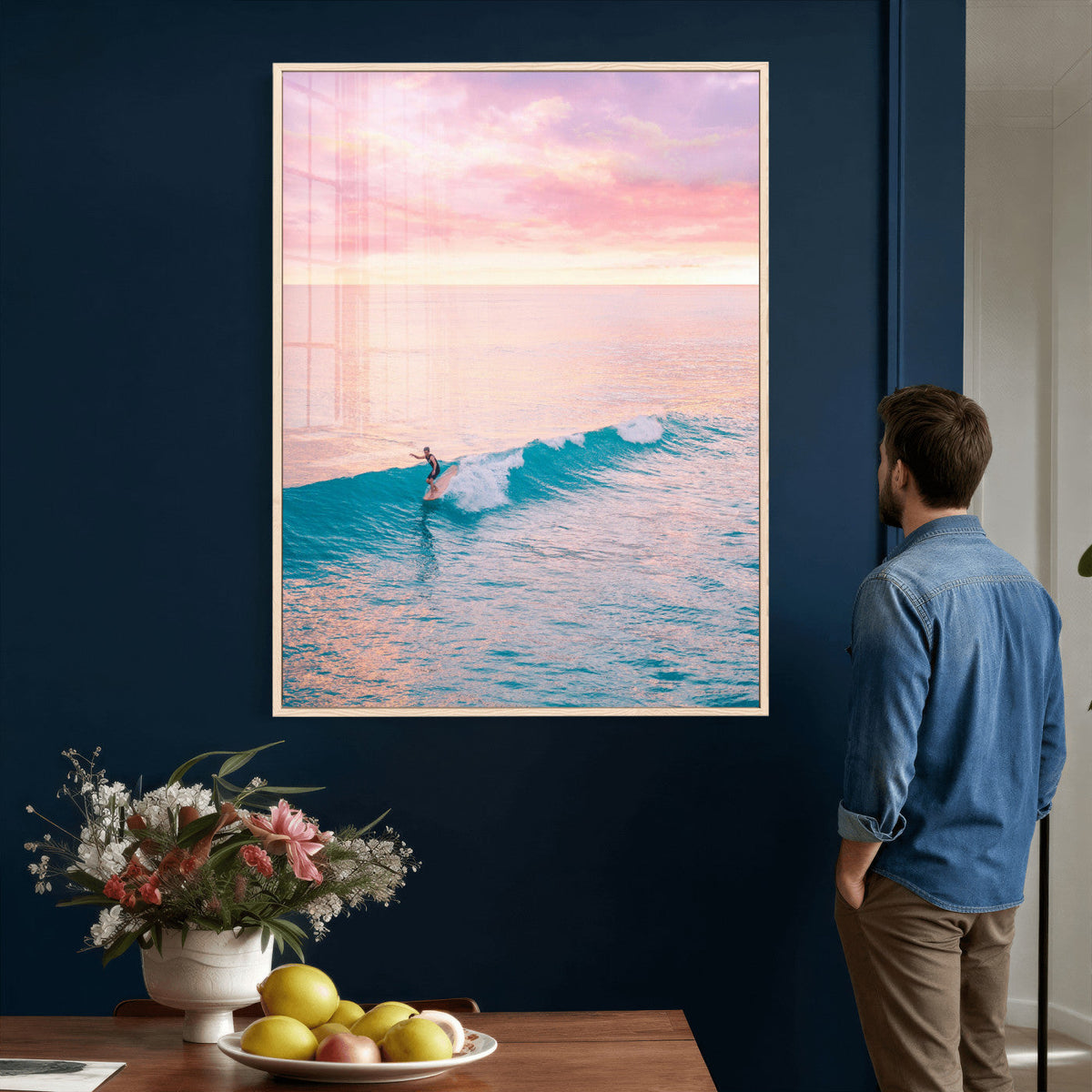 Sunset Surf Wall Art Canvas Print – Coastal Ocean