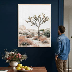 Joshua Tree Desert Wall Art Canvas Print, Minimal Southwest