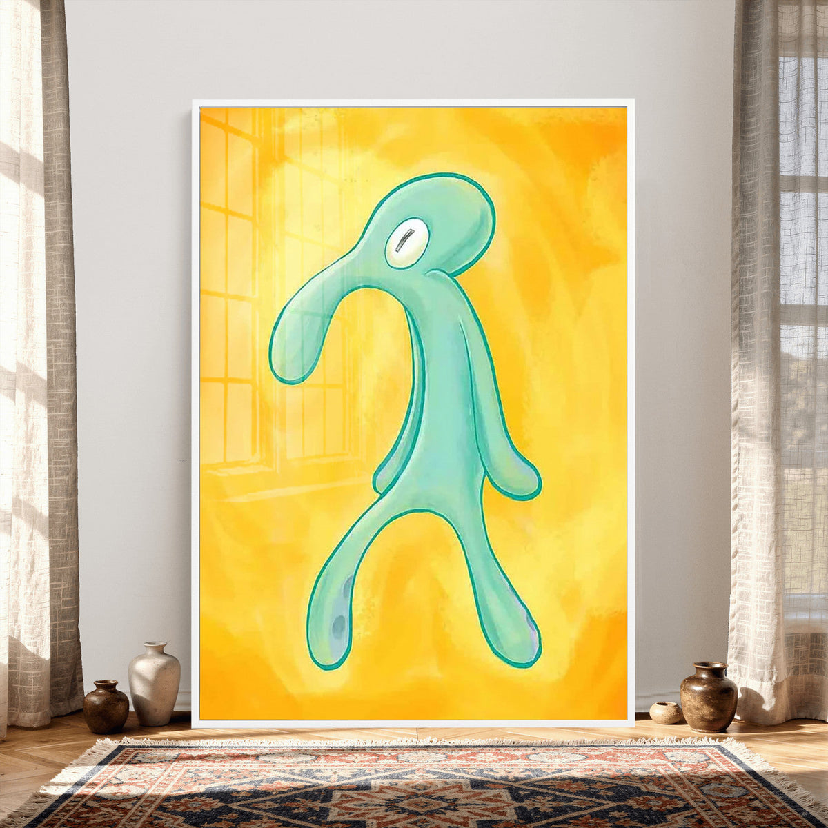 Squidward Tentacles Wall Art Canvas Print – Bold and Brash