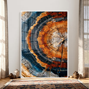 Abstract Wood Grain Canvas Print, Tree Ring Pattern Wall