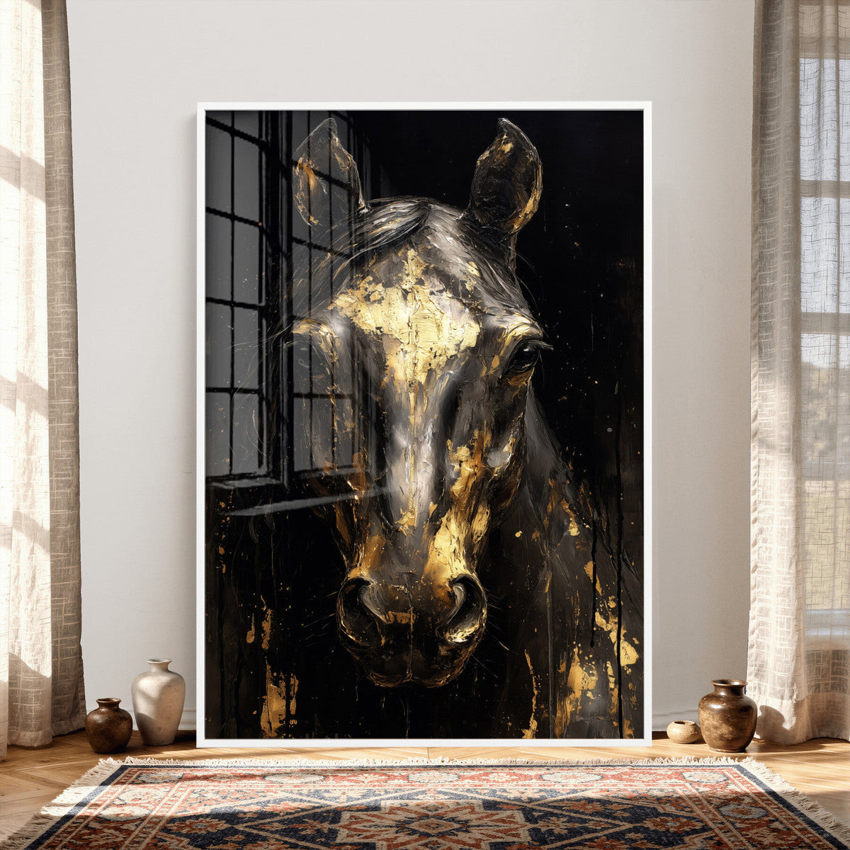 Abstract Horse Wall Art Canvas Print – Painting Style