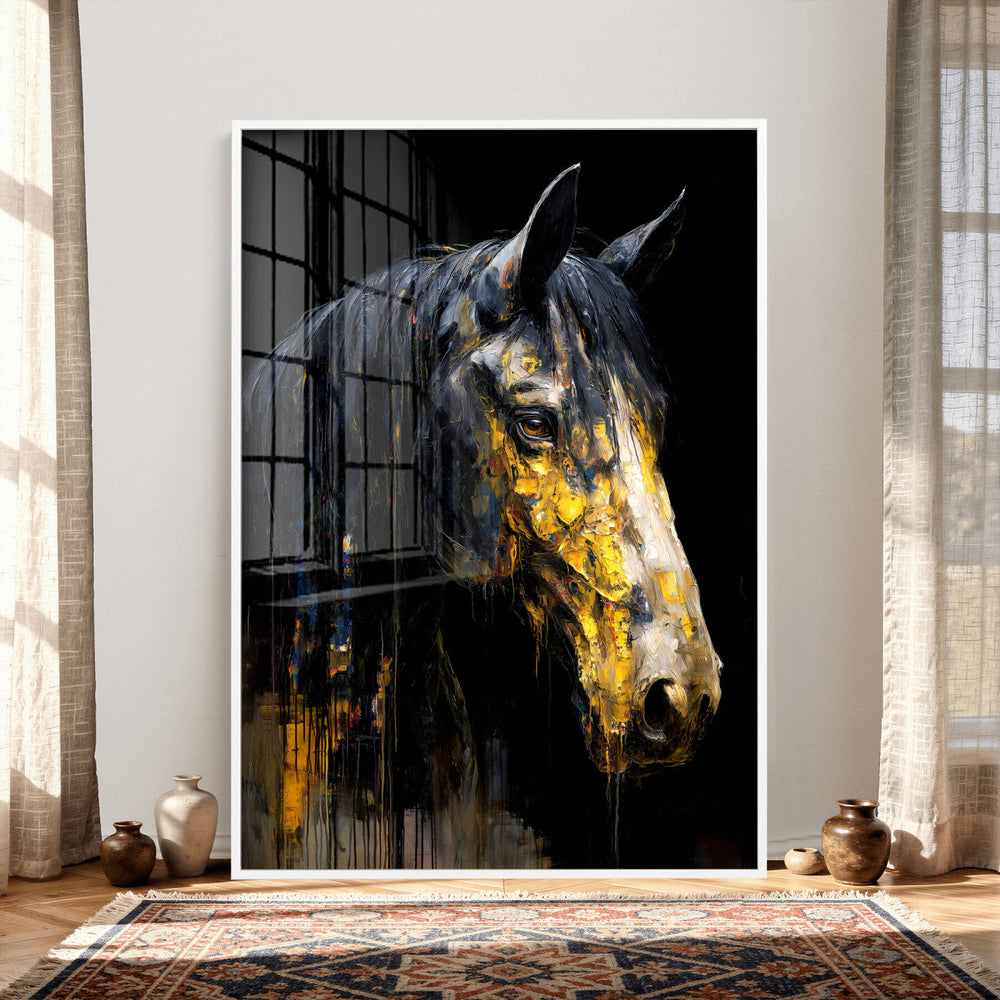Abstract Horse Wall Art Canvas Print – Painting Style