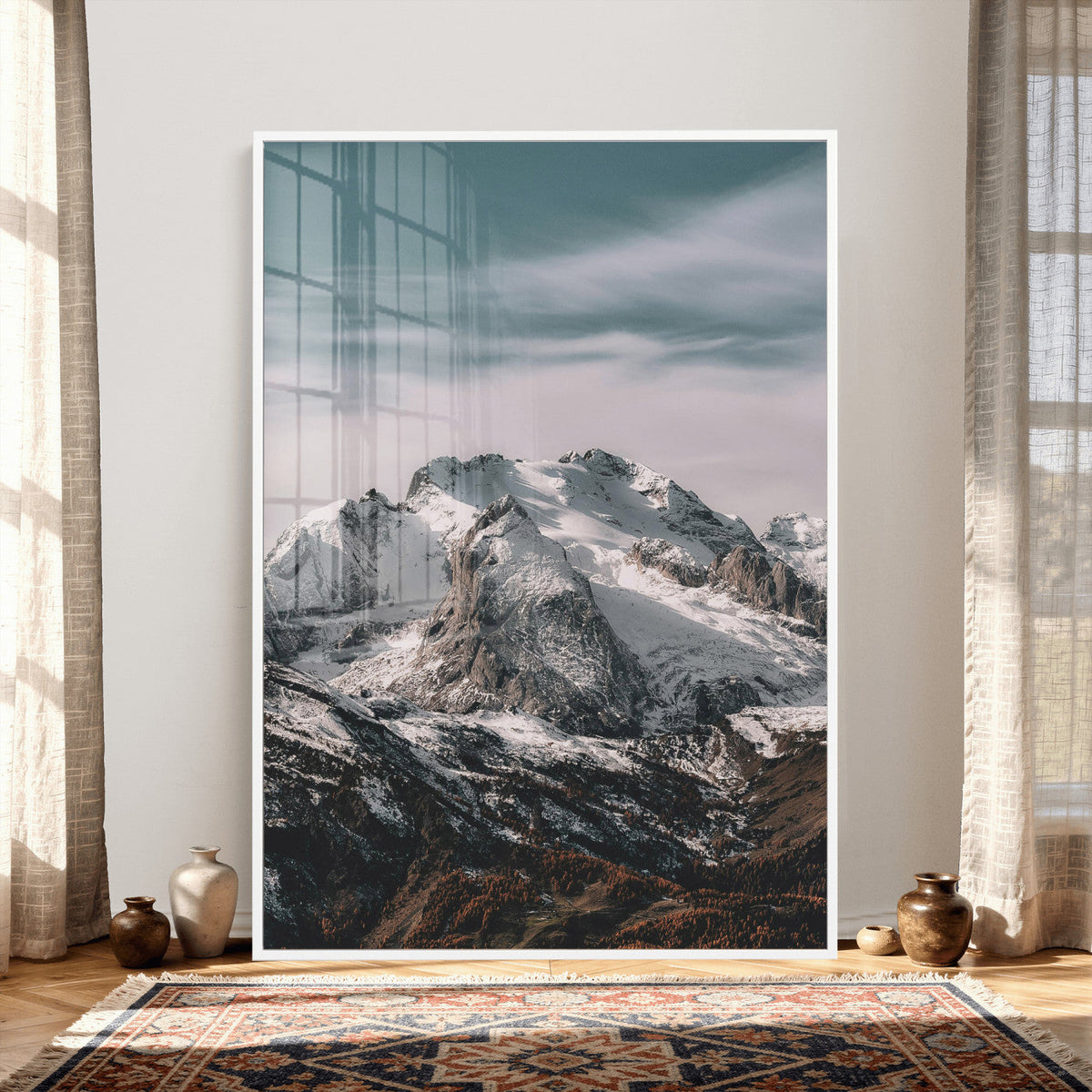 Alpine Mountain Landscape Wall Art Canvas Print, Snowy Peak