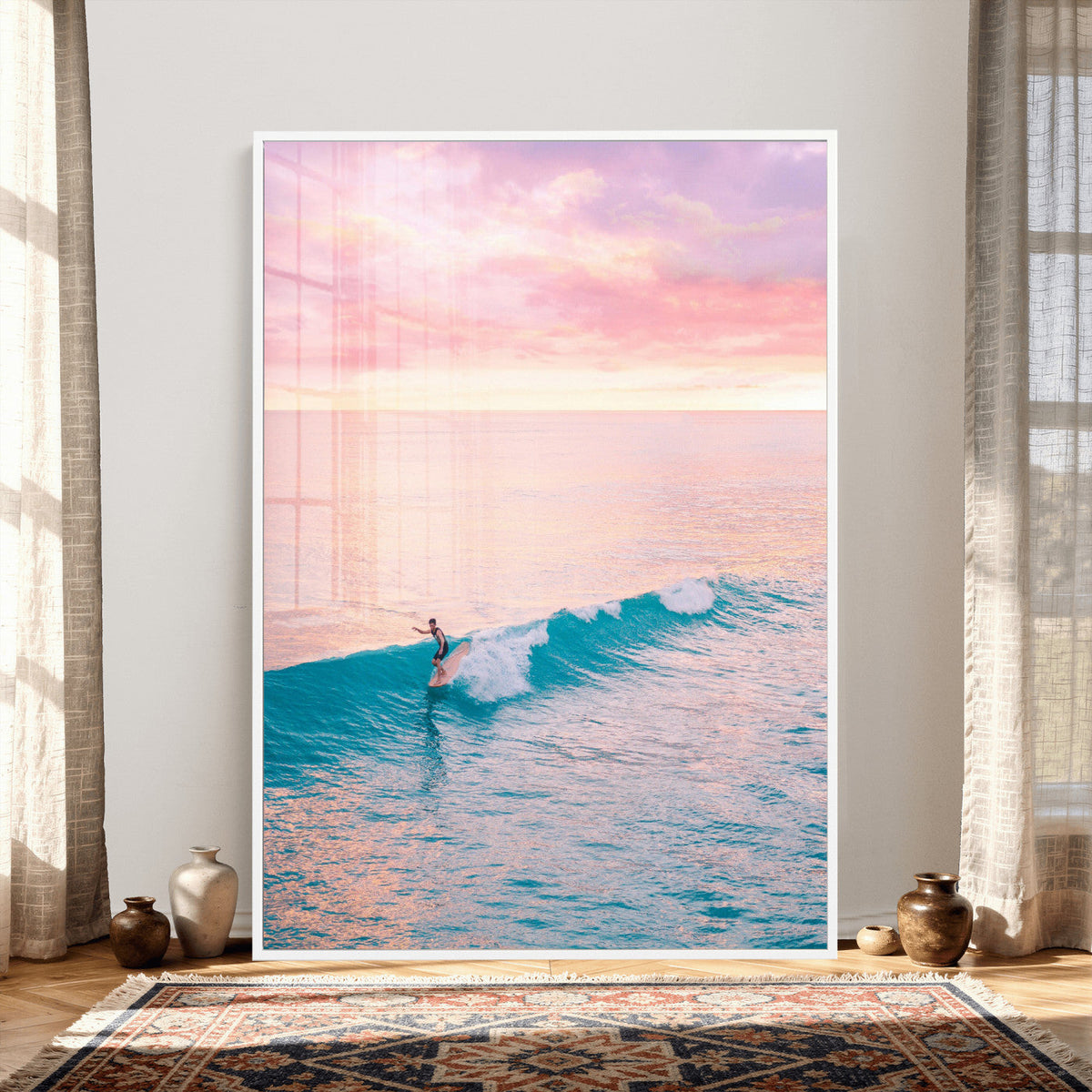 Sunset Surf Wall Art Canvas Print – Coastal Ocean