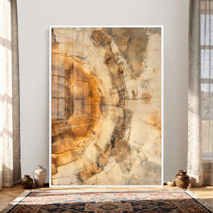 Abstract Wood Ring Wall Art Canvas Print – Natural Tree Ring
