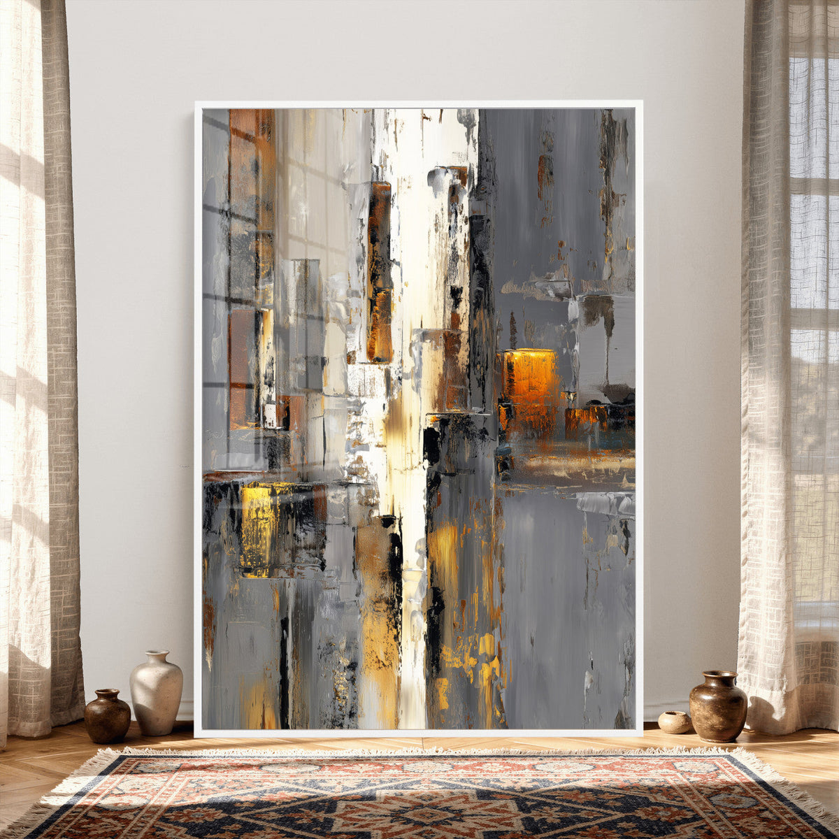 Abstract Urban Reflection Wall Art Canvas Print
