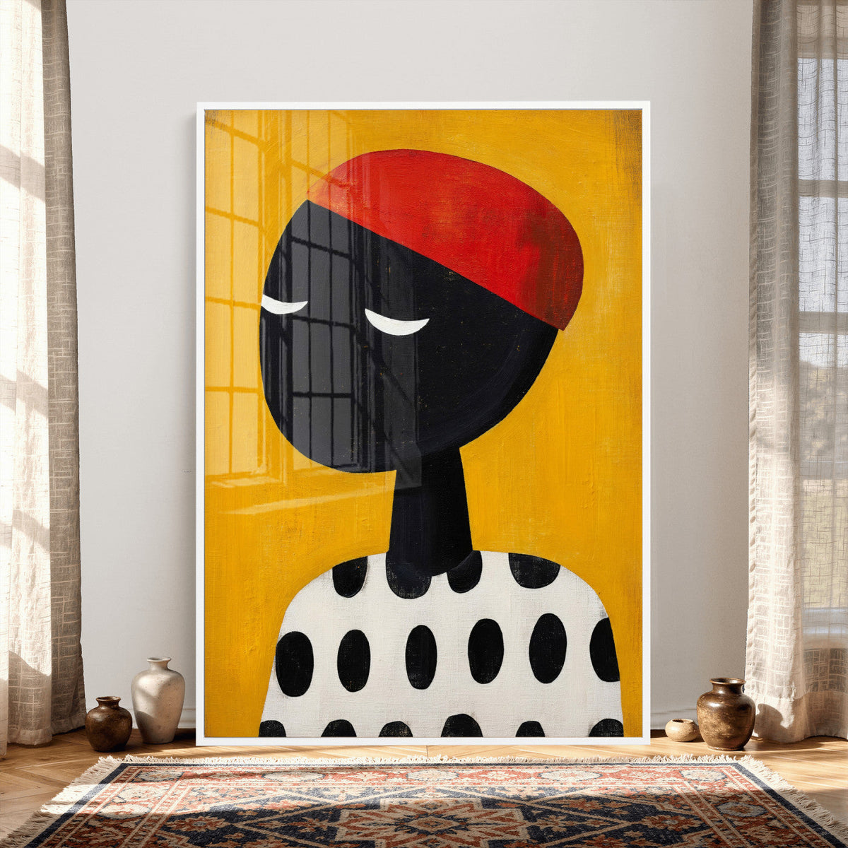 Abstract Portrait Wall Art Canvas Print, Framed Modern