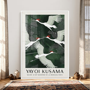Yayoi Kusama Crane Bird Wall Art Canvas Print, Japanese