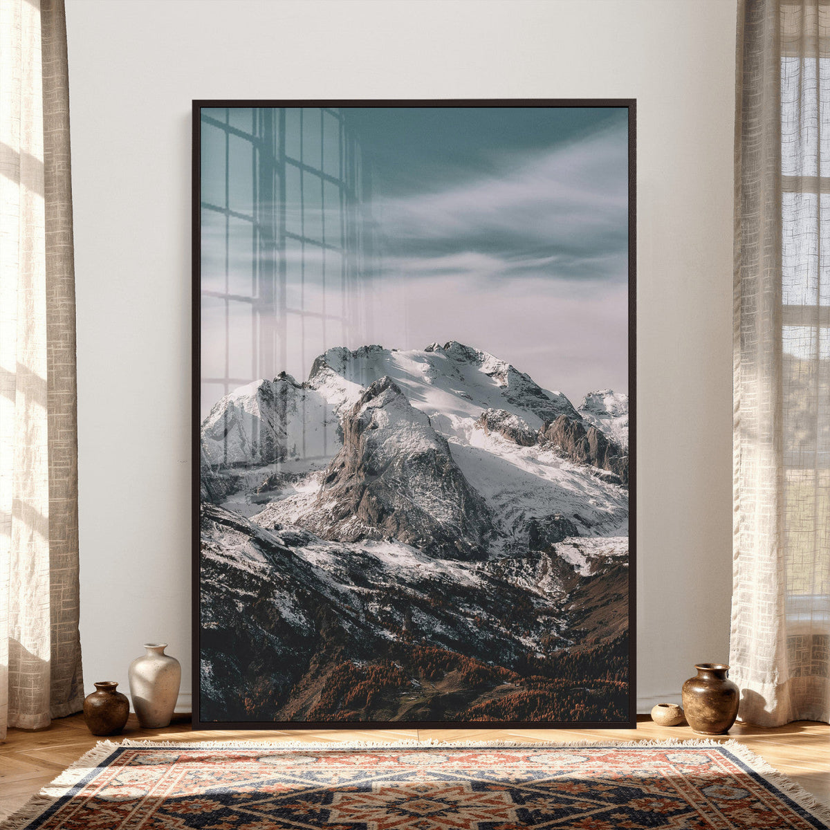 Alpine Mountain Landscape Wall Art Canvas Print, Snowy Peak