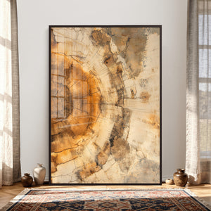 Abstract Wood Ring Wall Art Canvas Print – Natural Tree Ring