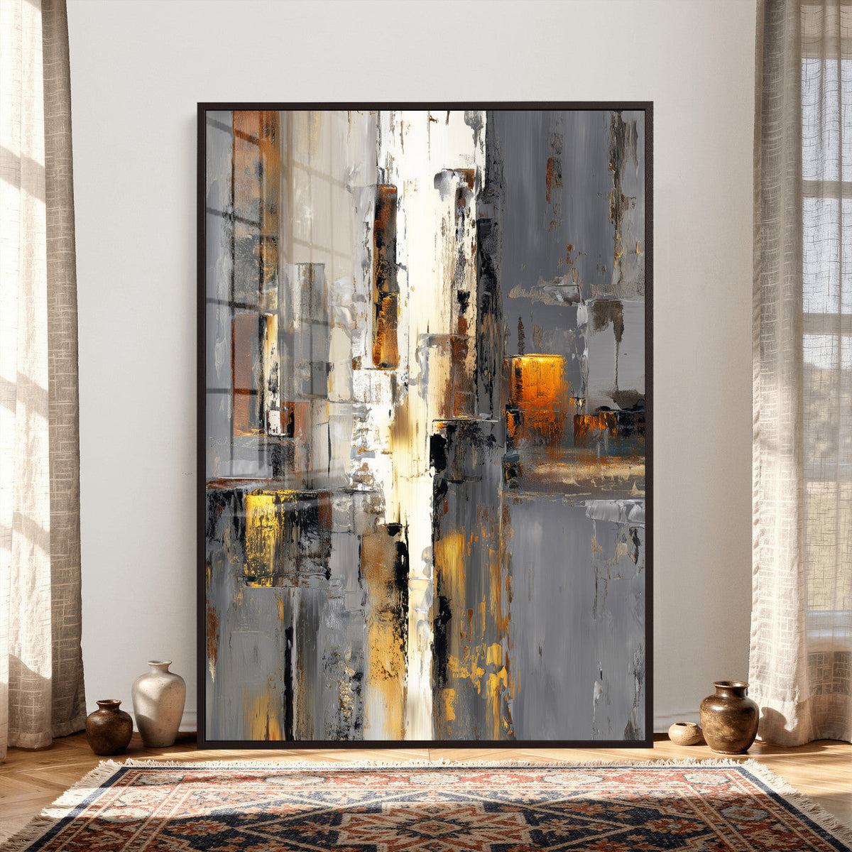 Abstract Urban Reflection Wall Art Canvas Print
