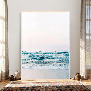Minimal Ocean Wave Wall Art Canvas Print – Coastal Seascape