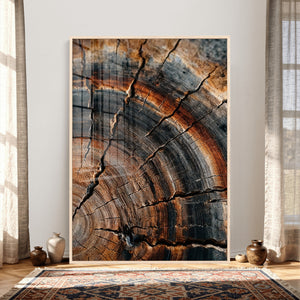Abstract Tree Rings Wall Art Canvas Print Wood Grain Rings