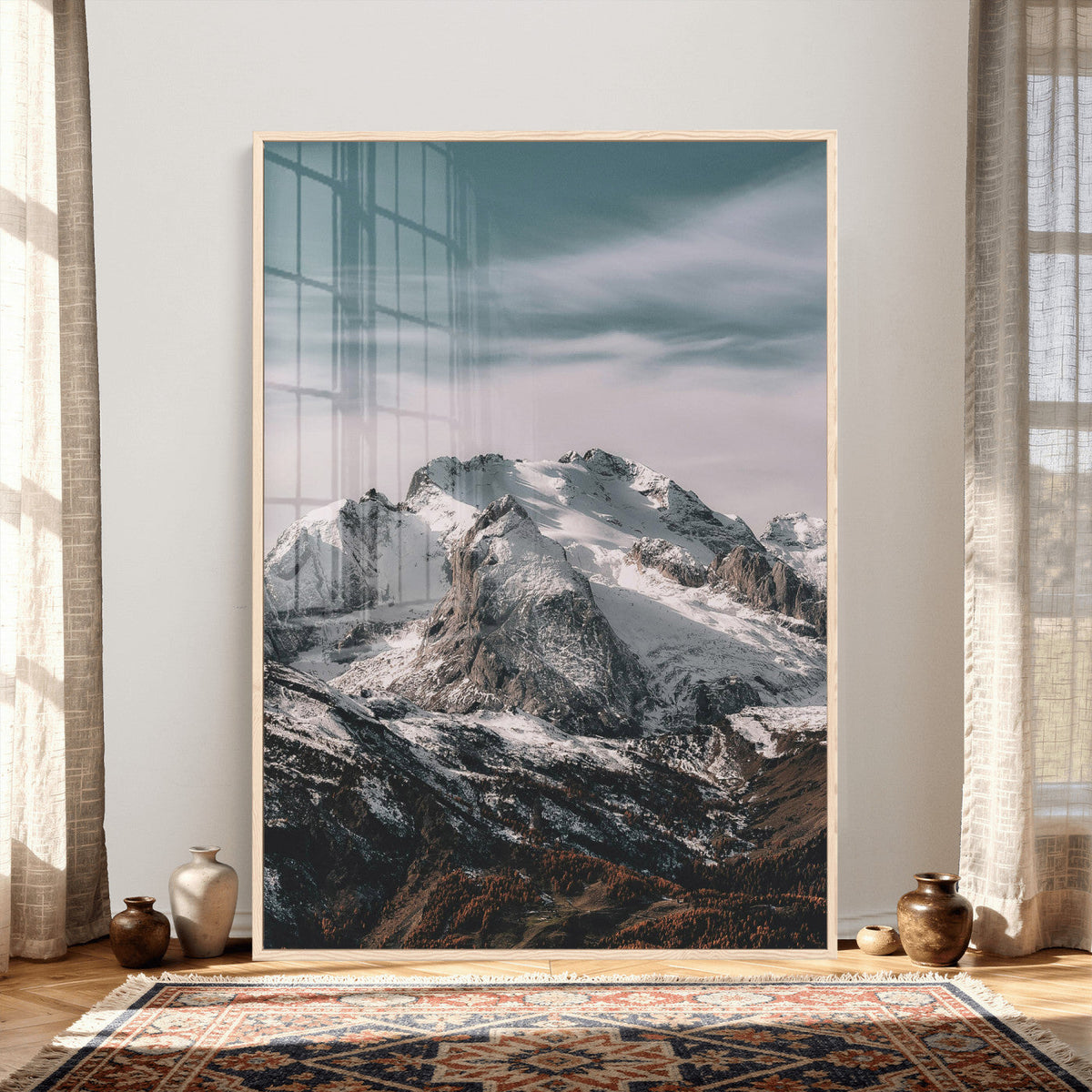 Alpine Mountain Landscape Wall Art Canvas Print, Snowy Peak