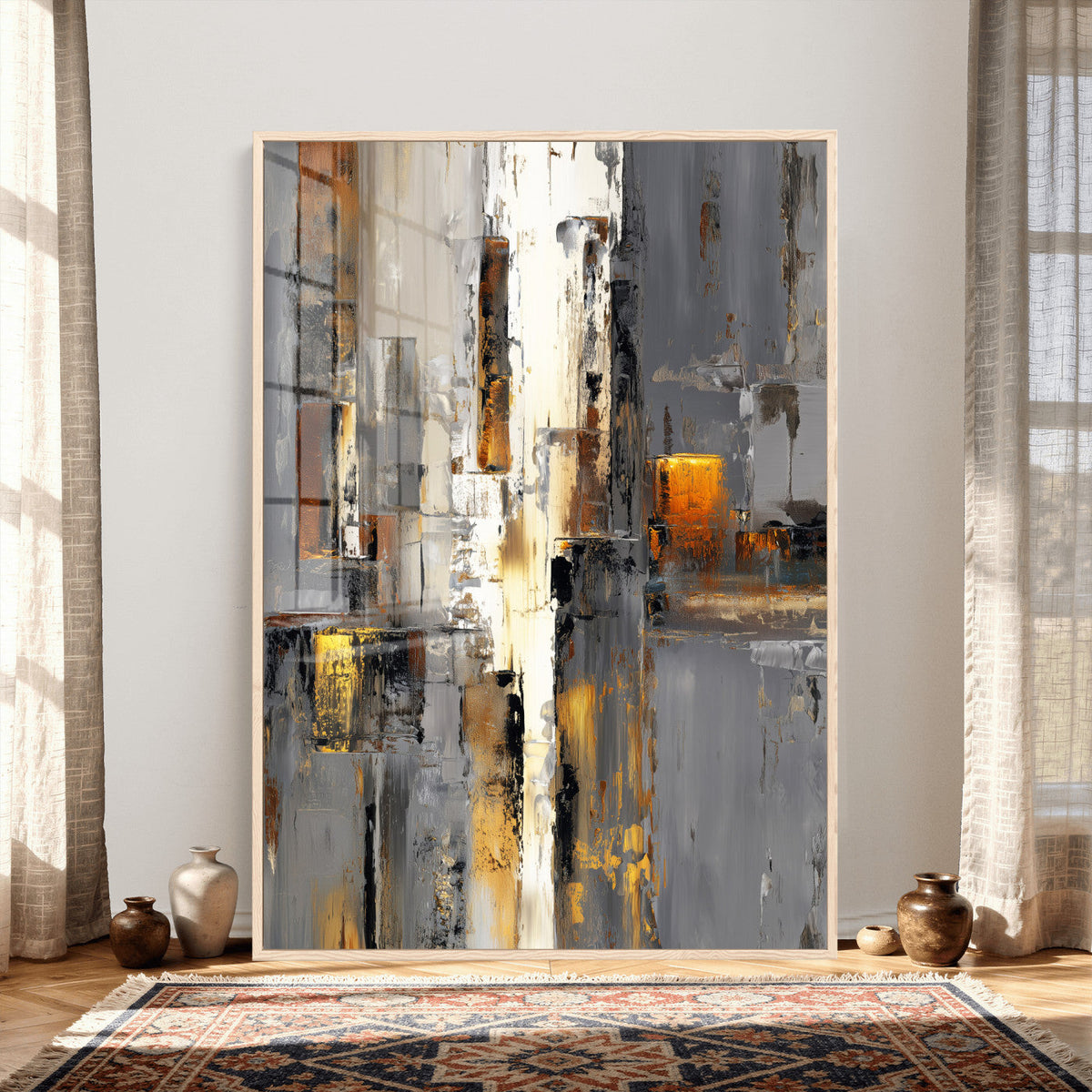 Abstract Urban Reflection Wall Art Canvas Print