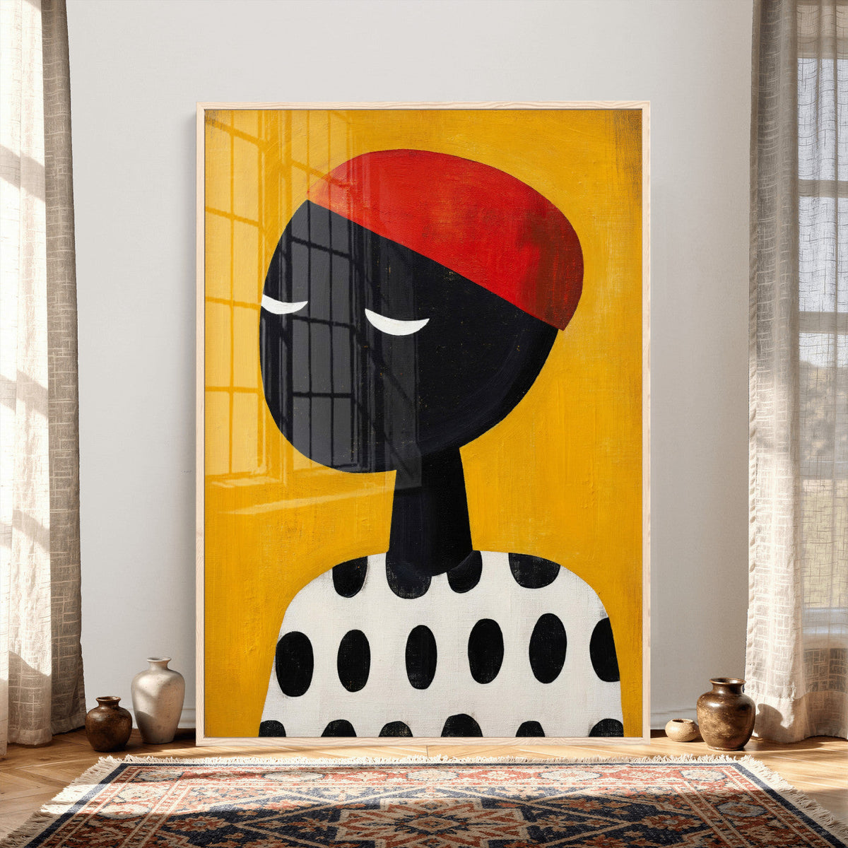 Abstract Portrait Wall Art Canvas Print, Framed Modern