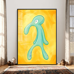 Squidward Tentacles Wall Art Canvas Print – Bold and Brash