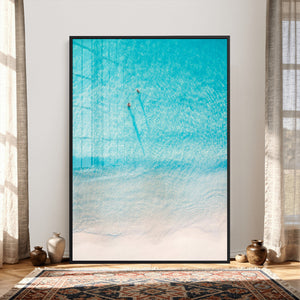 Aerial Turquoise Beach Wall Art Canvas Print – Minimal