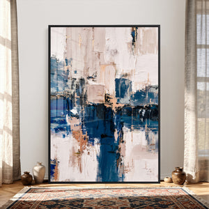 Abstract Navy Blue Wall Art Canvas Print