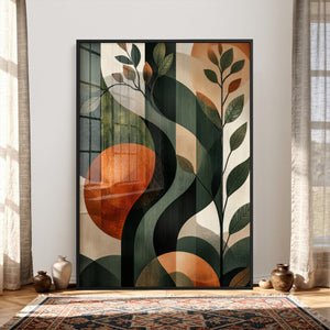 Abstract Green Flowers Wall Art Canvas Print